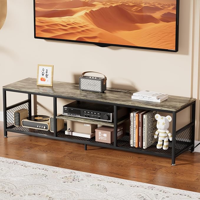 VECELO TV Stand with Power Outlets by VECELO
