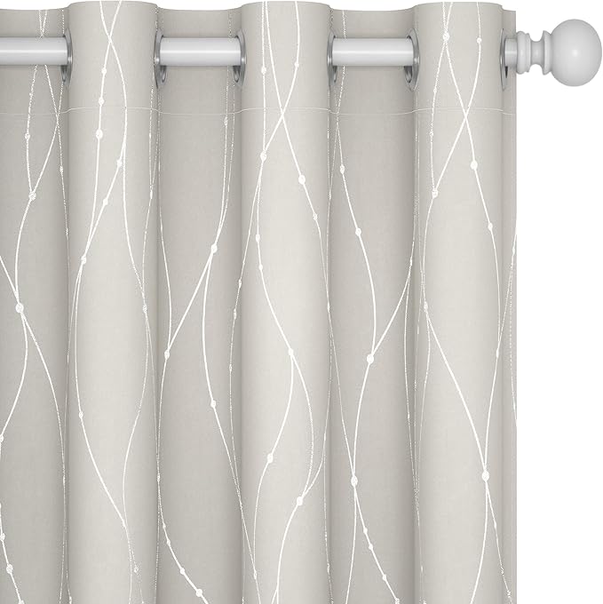 Deconovo Beige Curtains for Living Room, Thermal Insulated Soundproof Drapes by Deconovo