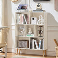 LEYAOYAO Cube Bookshelf 3 Tier Mid-Century Light Grey White Modern Bookcase by LEYAOYAO-Findtheshiningpointofyourideallife%EF%BC%81