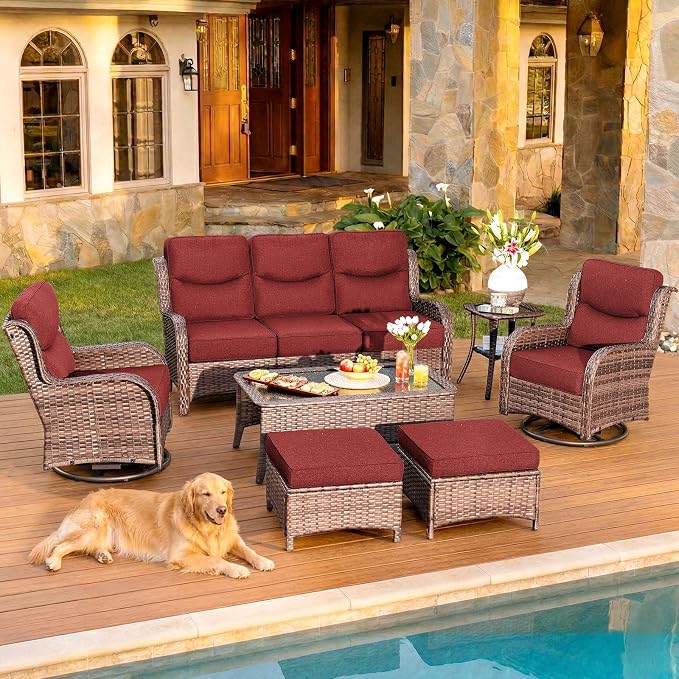 HILLGA 7-Piece Luxury Patio Furniture Set by HILLGA