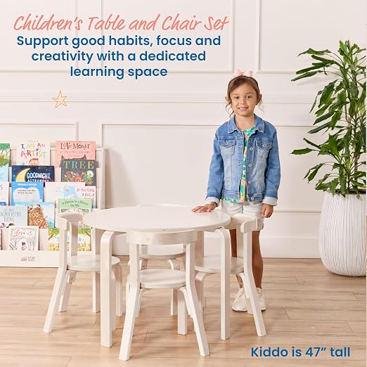 ECR4Kids Bentwood Table and Curved Back Chair Set, Kids Furniture - Image 3