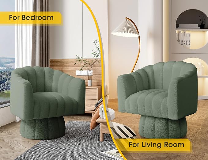 Dewhut Swivel Accent Chair, 360° Swivel Barrel Chair - Image 4