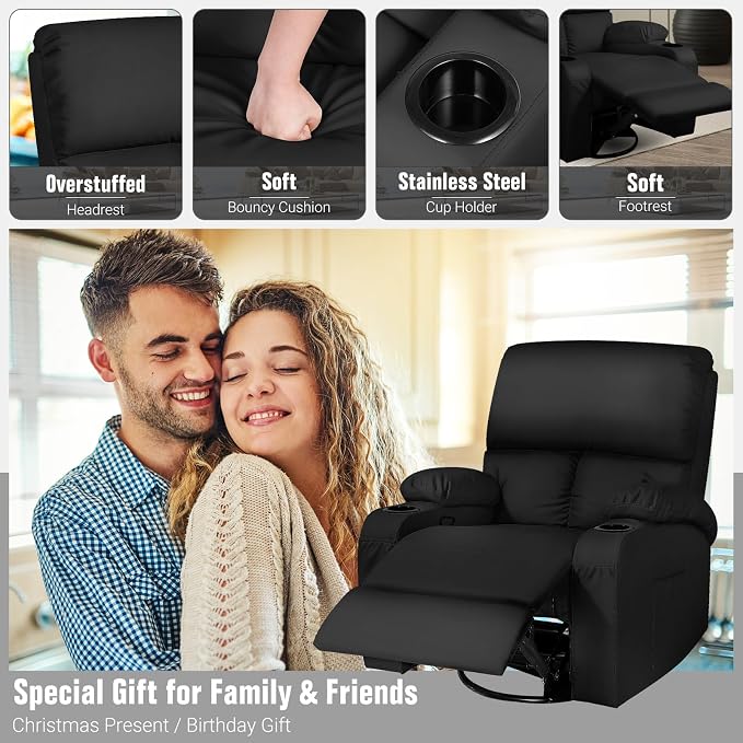 LEVELEVE Rocking Recliner Chair, Massage Rocker Recliner Chair - Image 6
