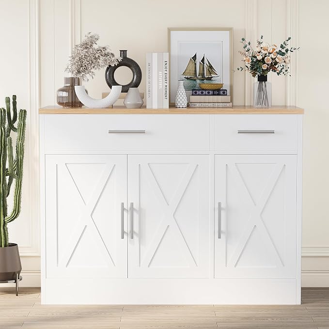 Shintenchi Modern Farmhouse Sideboard Buffet Cabinet - Image 2