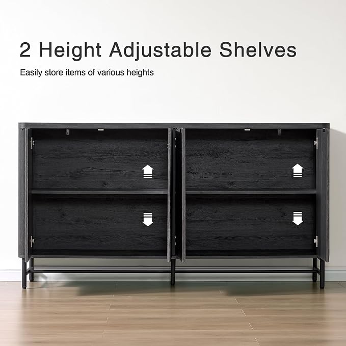 Fatmok 65" Fluted Buffet Cabinet - Image 3