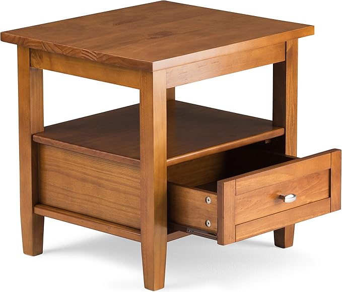 SIMPLIHOME Warm Shaker Solid Wood 20 inch Wide Rectangle Transitional End Side - Image 5