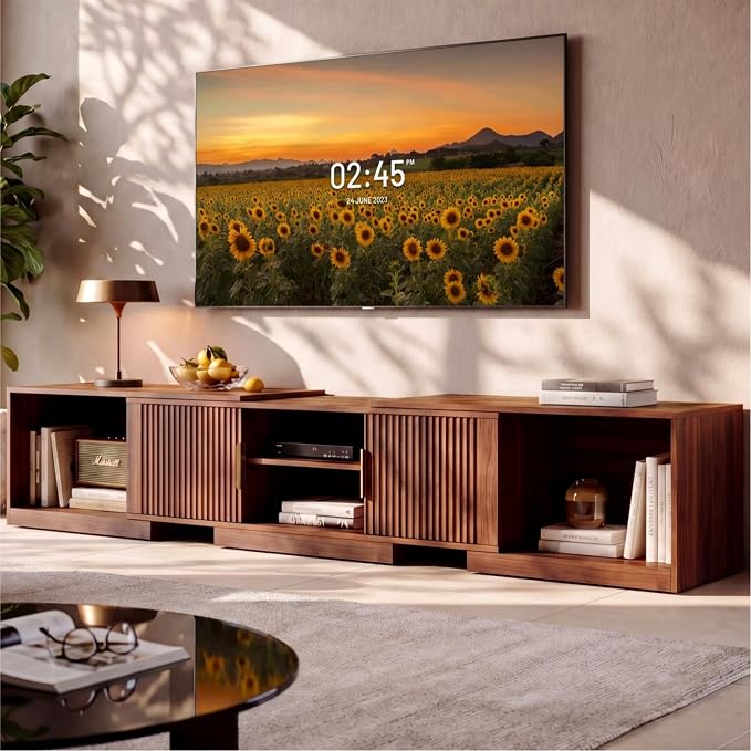 IRONCK TV Stand for 55-80 Inches TVs, Extendable Corner Entertainment Center by IRONCK