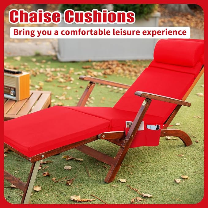 Wenqik 2 Pcs Outdoor Chaise Lounge Cushion - Image 6
