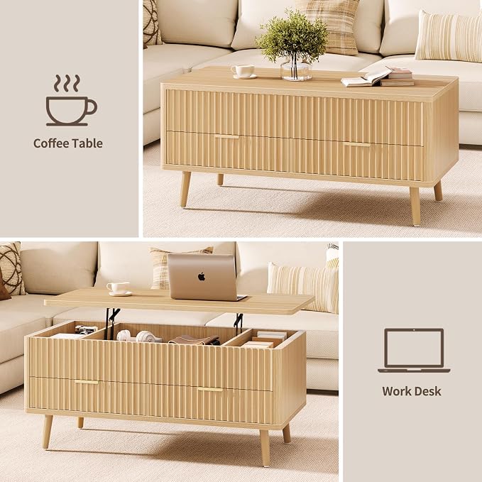 Lift Top Coffee Table with Storage - Image 5