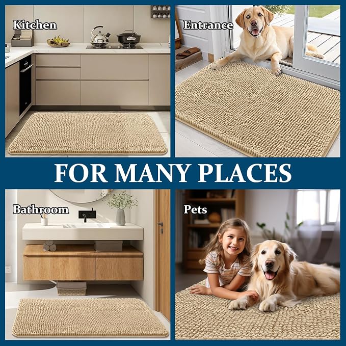 OLANLY Dog Door Mat for Muddy Paws 50x30, Absorbs Moisture and Dirt, Absorbent - Image 8