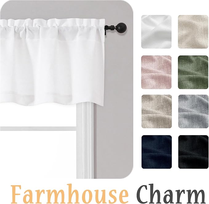 OWENIE White Valances for Windows 1 Pcs 18 Inch Length, Light Filtering - Image 8