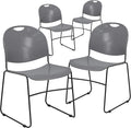 Flash Furniture 4 Pack HERCULES Series 880 lb. Capacity Gray Ultra-Compact by FlashFurniture