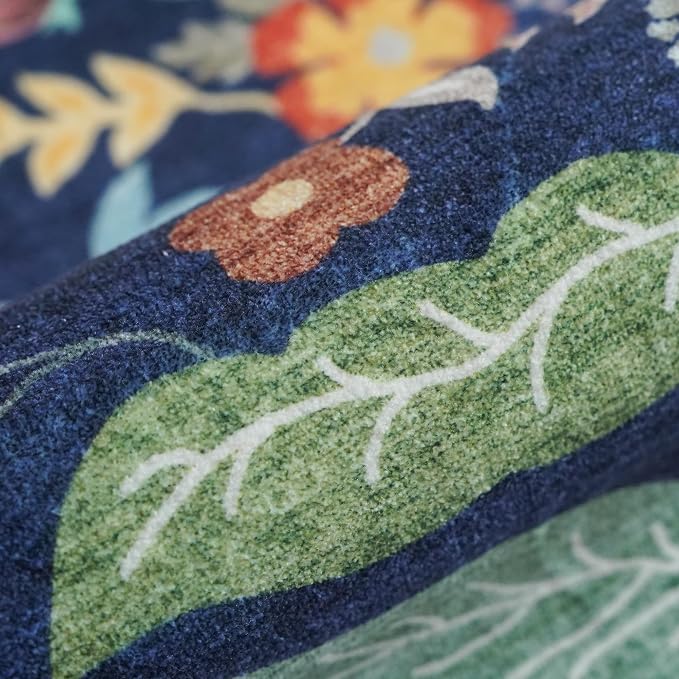4x6 Living Room Area Rugs: Washable Boho Bedside Rug Non-Slip Floral Small Low - Image 7