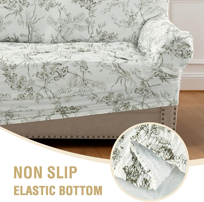 H.VERSAILTEX High Stretch Couch Cover 2 Cushion Sofa Printed Love Seat Couch - Image 7