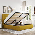 Allewie Full Size Lift Up Storage Bed, Modern Wingback Headboard, Hydraulic by Allewie