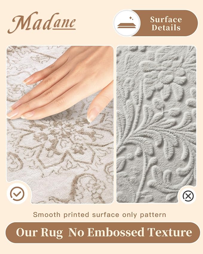Madane 2x3 Washable Rugs for Entryway, Low Pile Non-Slip Small Area Rug Kitchen - Image 4