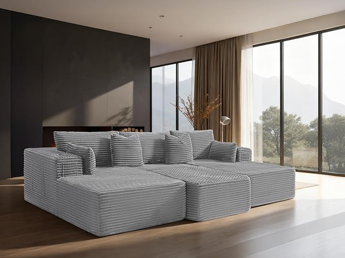 108" Cloud Sectional Couch, Comfort Sleep Sofa by VYUXWO