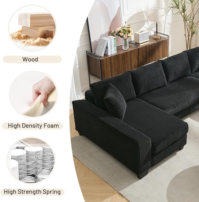 114" Sectional Couches with Pull Out Bed - Image 9