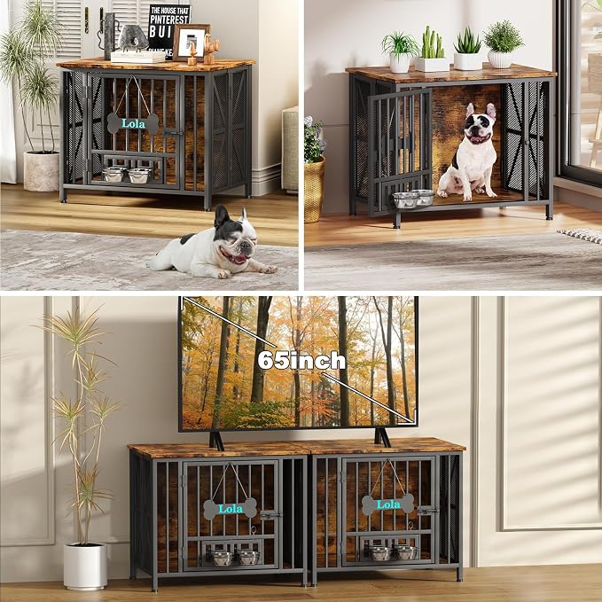 Easycom Dog Crate Furniture, 31.5" Assembly-Free Dog Crates - Image 5