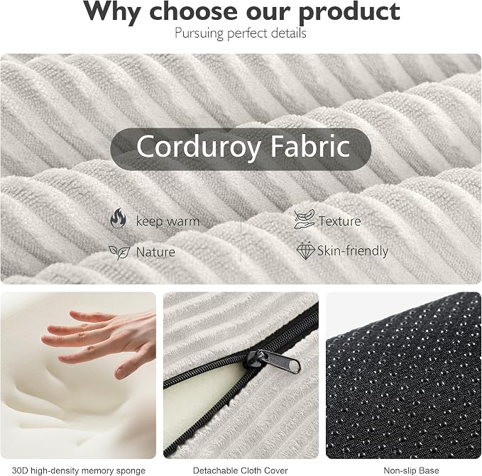79in Convertible Sofa Bed, Corduroy Boneless Couch Bed, Futon Sleeper Sofa Pull - Image 4