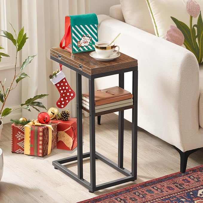 HOOBRO Foldable End Table, C Shaped Side Table - Image 5