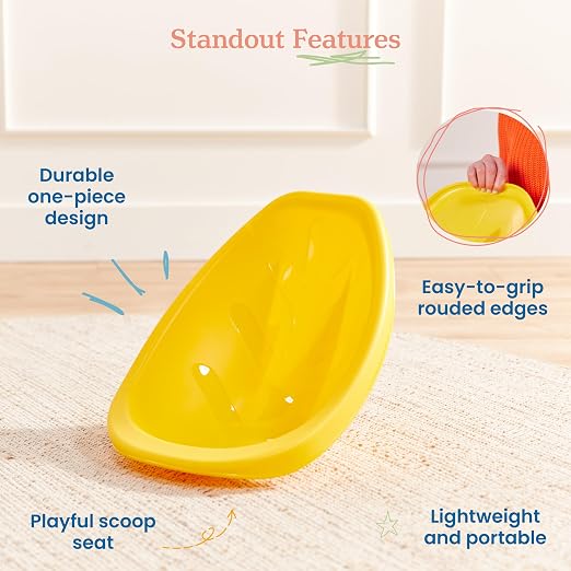 ECR4Kids Plastic Leaf Scoop Floor Rocker Seat, Classroom Furniture - Image 5