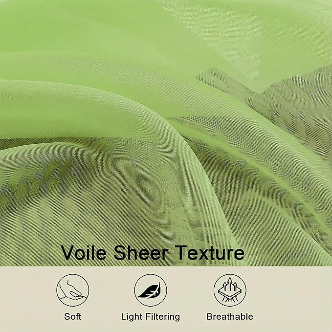 Sheer Curtains 84 Inches Long 2 Panels Set - Image 3