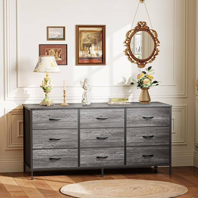 Huuger 9 Drawer Dresser for Bedroom, 47 Inch Dresser TV Stand for 50, 55 Inch TV - Image 6