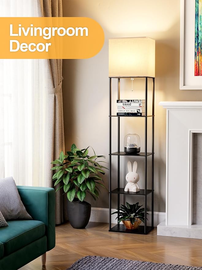 Large Floor Lamp with Shelves, 5-Tier Tall Floor lamp with - Image 6