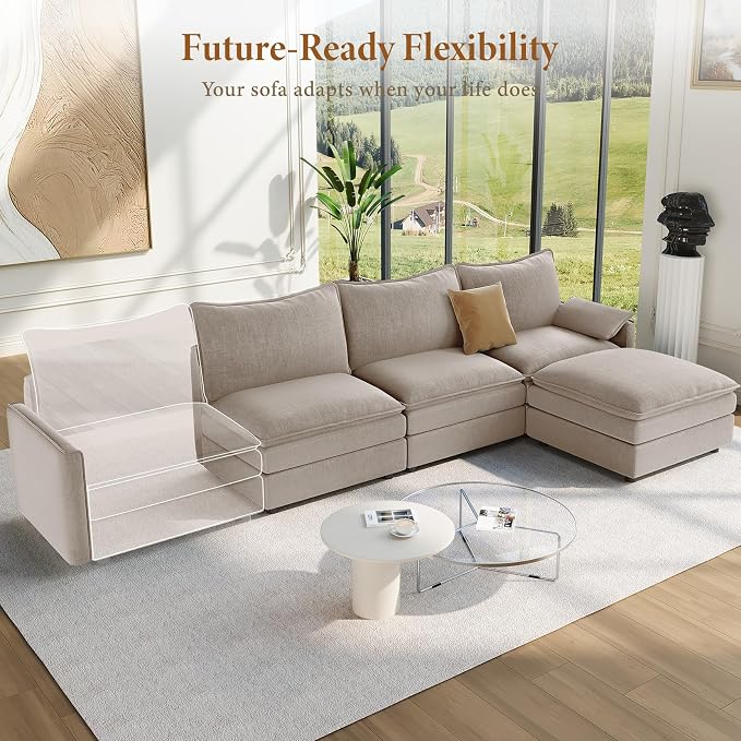 Vesgantti 108" Modular Sectional Sofa, Comfy Cloud Couch - Image 8