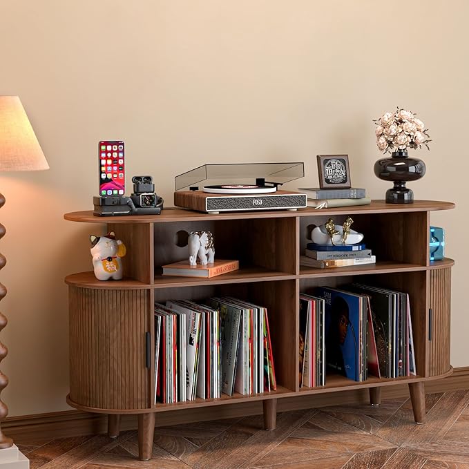 LUVIOHOME Large Round Record Player Stand - Image 3