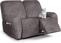 ANARACHON Leather Look Loveseat Recliner Cover, 6-Pieces Stretch Dual Recliner by ANARACHON