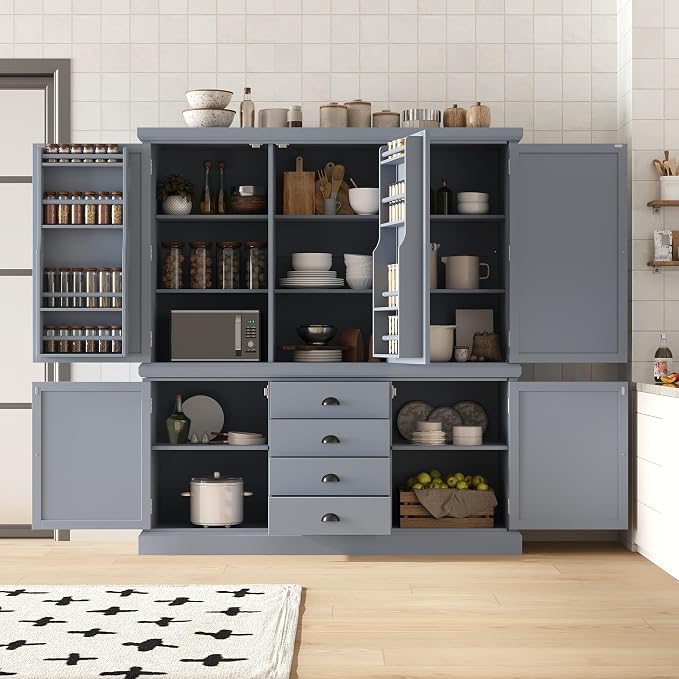VilroCaz Freestanding Large Kitchen Pantry, Wooden Kitchen Organizers and by VilroCaz