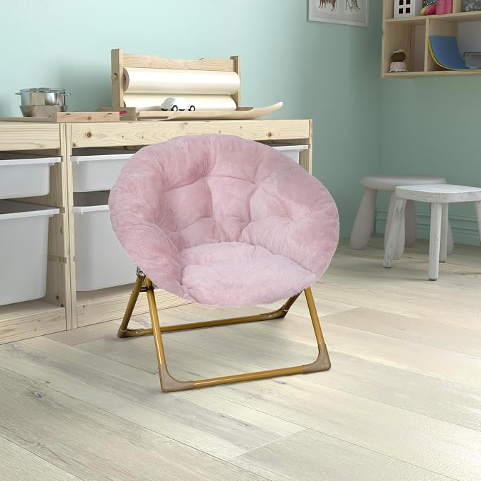 Flash Furniture Gwen Kids Cozy Mini Folding Saucer Chair - Image 2