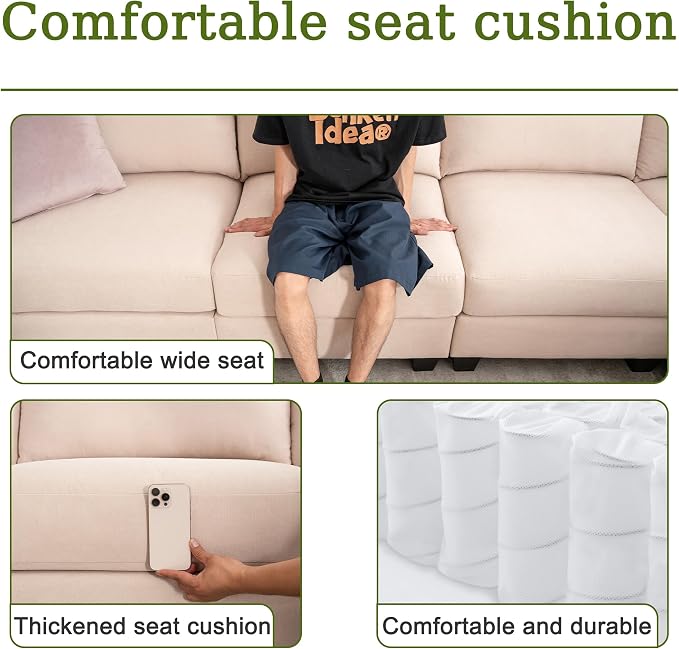 150.4" Large Sectional Couches for Living Room, 8 Seater L Shaped Modular - Image 4