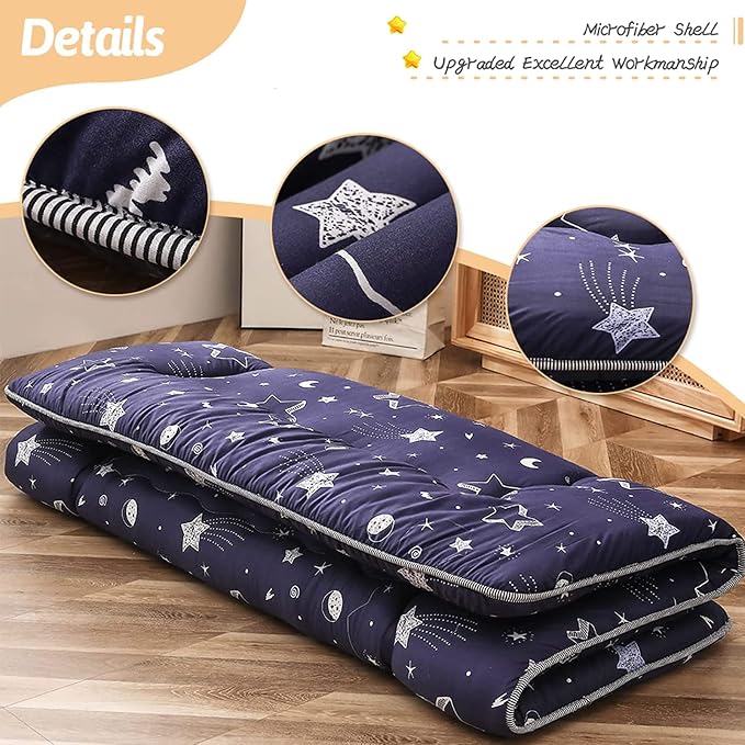 MAXYOYO Navy Star Futon Mattress Japanese Floor Mattress Tatami Floor Mat - Image 3