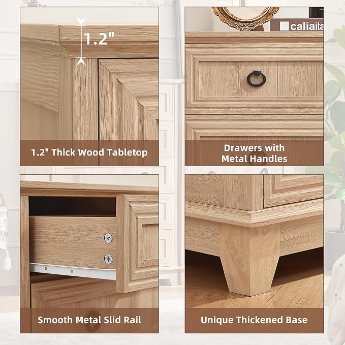 Joaxswe Farmhouse 5 Drawer Dresser - Image 4