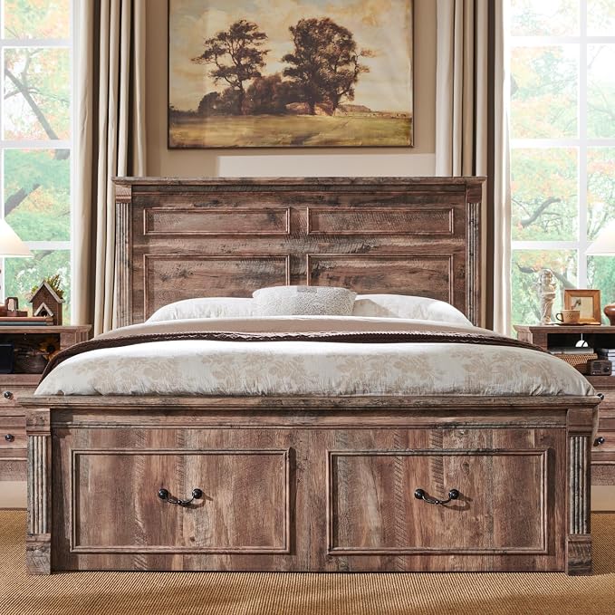 Aitjunz Farmhouse Queen Size Bed Frame - Image 3