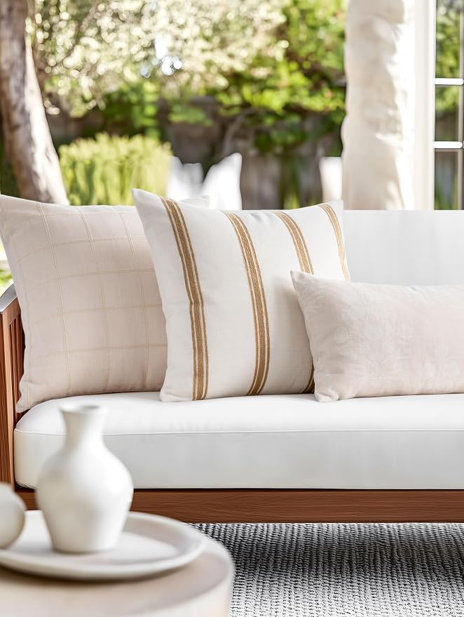 Crumbs Home Modern Farmhouse Fall Linen Indoor Outdoor Throw Pillow Cover Only - Image 3