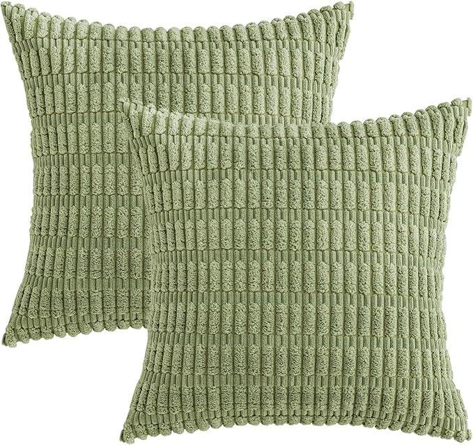 MIULEE Pack of 2 Spring Corduroy Decorative Throw Pillow Covers 12x12 Inch Soft - Image 6
