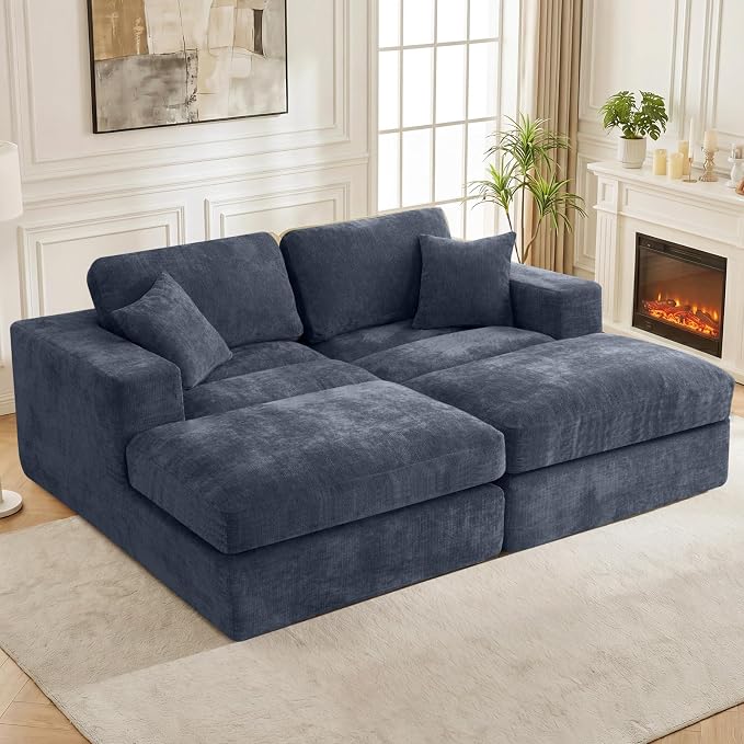 80.7" Oversized Double Chaise Lounge Chair Indoor, Cloud Boneless Sleeper Sofa - Image 9
