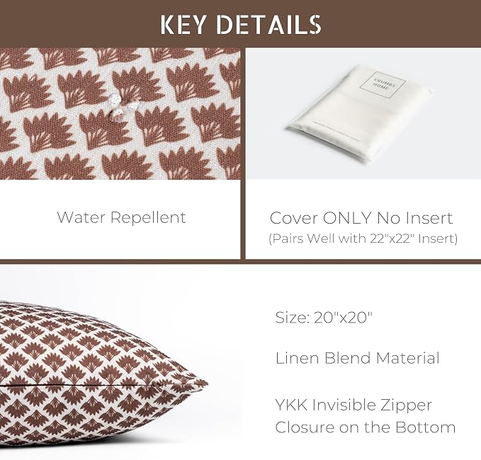 Crumbs Home Modern Farmhouse California Casual Indoor Outdoor Throw Pillow Cover - Image 5