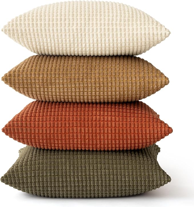 MIULEE Modern Farmhouse Decorative Pillow Covers 16x16 Inch Set of 4 Natural - Image 6