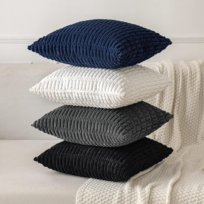MIULEE Pack of 2 Corduroy Decorative Lumbar Throw Pillow Covers 20x12 Inch Soft - Image 4