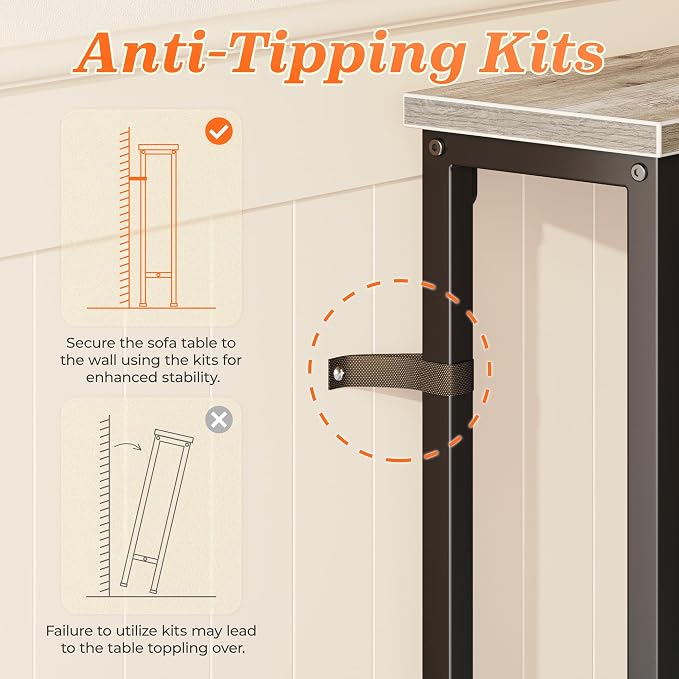 SUPERJARE 102.3 Inch Sofa Table - Image 9
