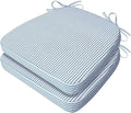 AAAAAcessories D-Shaped Chair Cushions, Machine-Washable Cover, Pinstripe Blue by AAAAAcessories