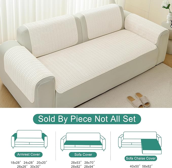 Foxdecor Couch Arm Covers Sofa Arm Cover, Arm Chair Covers Set of 2, Non-Slip - Image 6