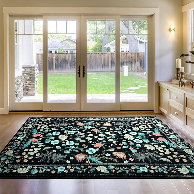 Area Rugs for Living Room, Non-Slip 4x6 Vintage Rug for Bedroom, Washable - Image 4