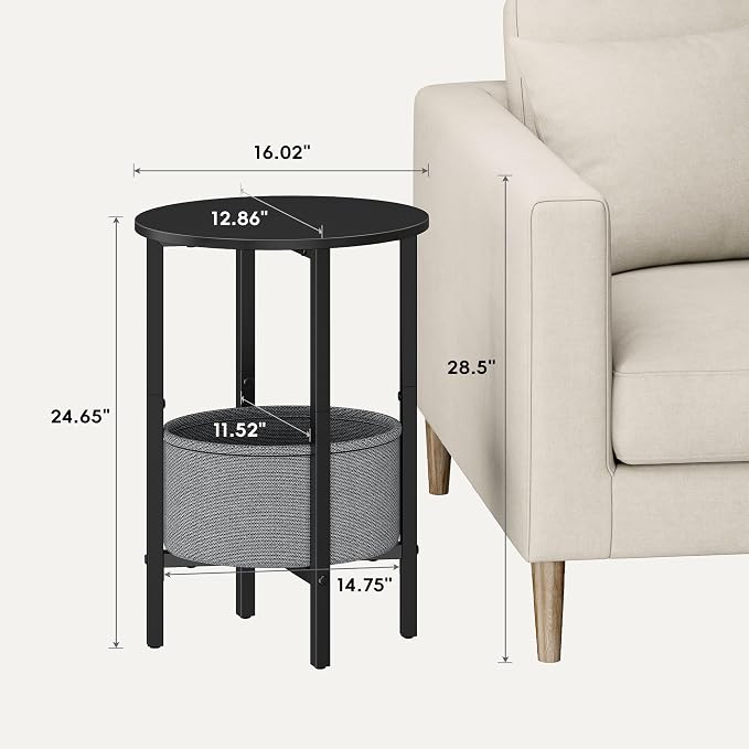 Vagusicc Round Side Table End Table - Image 3