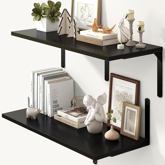 Fun Memories Floating Shelves for Wall, 12 Inch Deep Floating Shelves Set of 2 by FunMemories